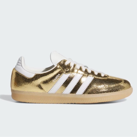 adidas Shoes - Adidas Samba Metallic Gold & White Women's Sneakers SIZE 7